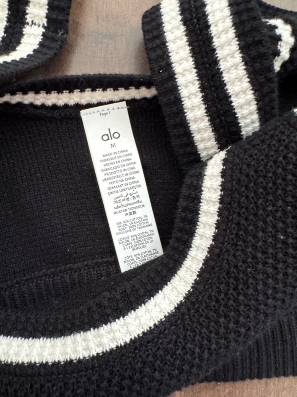 ALO Yoga Black Tennis Club Sweater Knit Skirt and bra top - Picture 3 of 5
